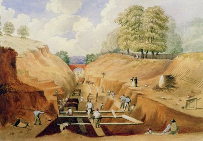 Costruzione della Ferrovia di Brighton, 1840 da A. Simpson